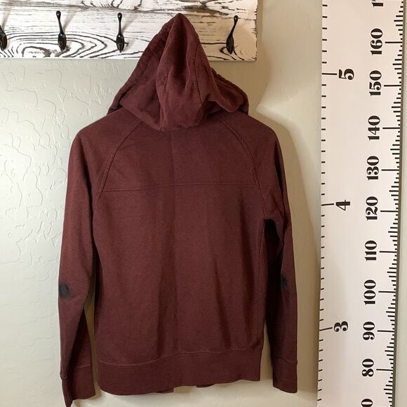 H&M button front hoodie type jacket. Two front pockets distressed at elbows - Picture 2 of 16